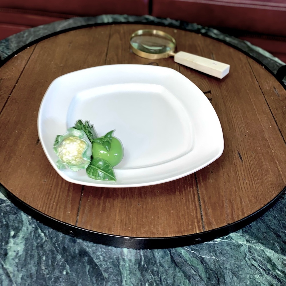 Italian Decorative Plate with inbuilt Green Veggies